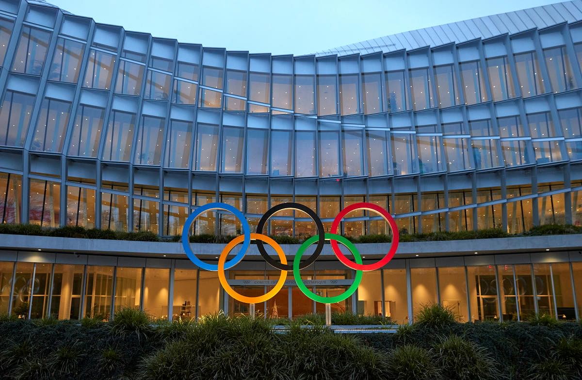The Olympic rings are pictured in front of the International Olympic Committee (IOC) headquarters. Credit: Reuters photo.