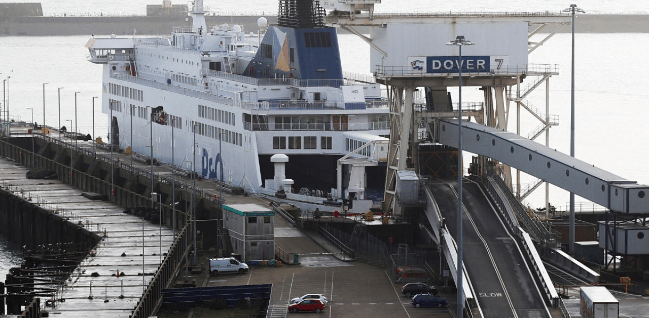 A ferry of the trans-Channel ferry company P&O docks at the Port of Dover. Credit: Reuters