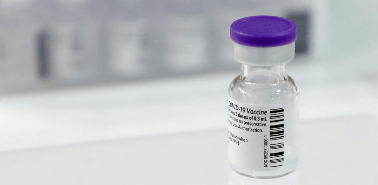 Vial of Pfizer vaccine against the coronavirus disease. Credit: Reuters File Photo