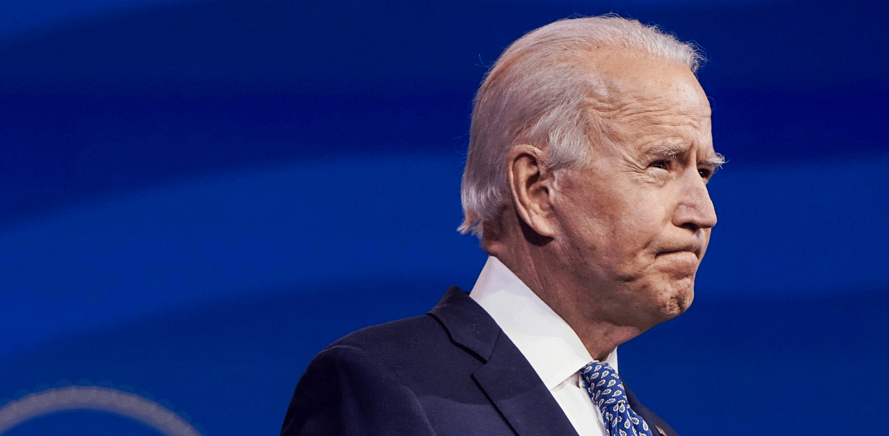 President-elect Joe Biden speaks prior to the holiday at the Queen theatre on December 22. Credit: AFP