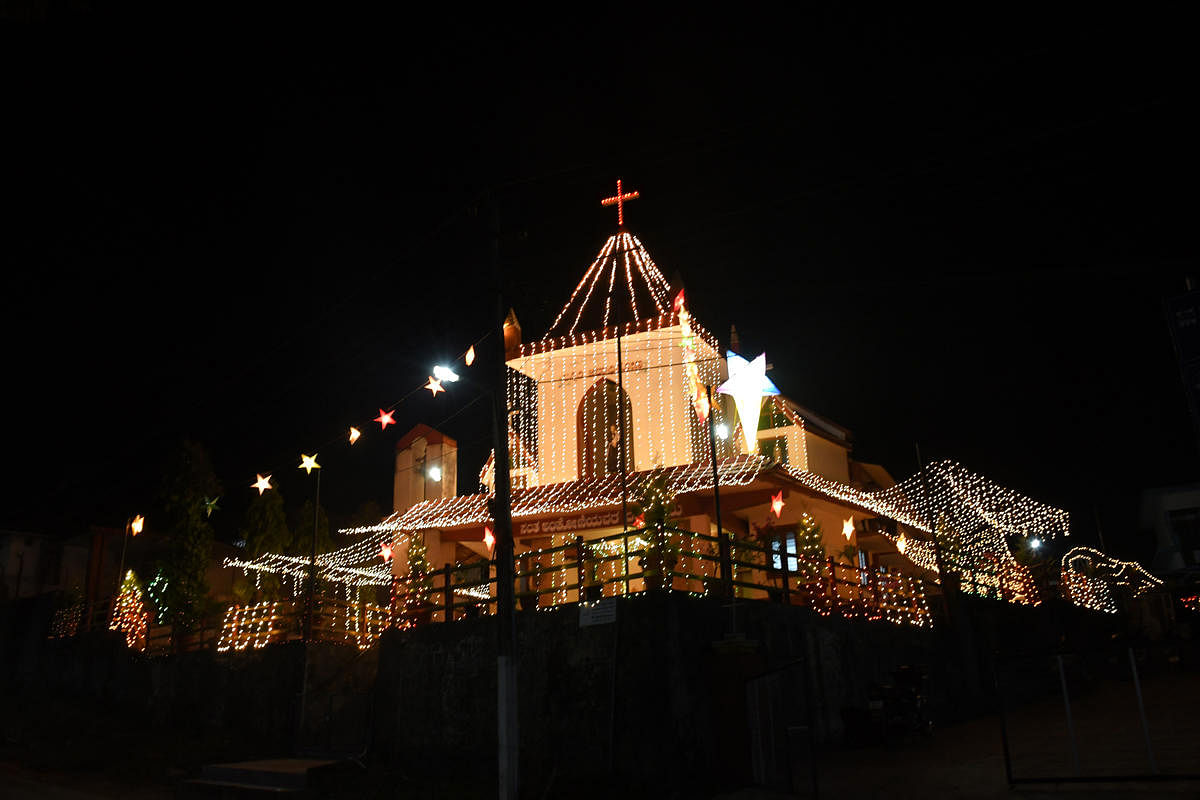 St Antony Church in Suntikoppa has been decorated for Christmas.