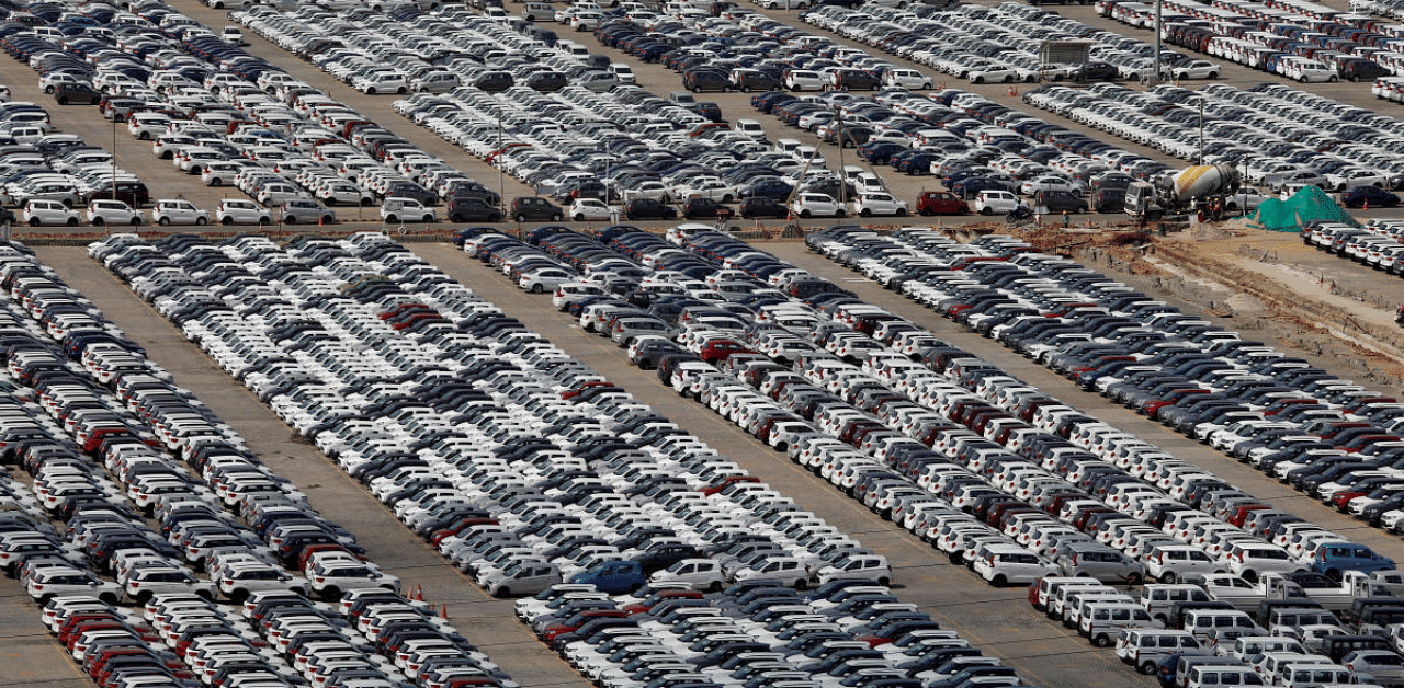 Cars are seen parked at Maruti Suzuki's plant at Manesar, in the northern state of Haryana, India. Credit: Reuters File Photo
