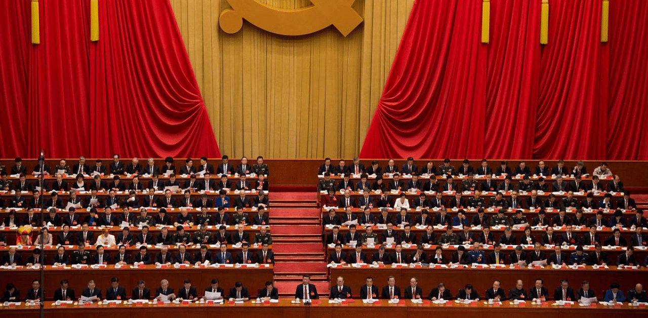 Delegates attend the closing of the 19th Communist Party Congress at the Great Hall of the People in Beijing. Credit: AFP File Photo