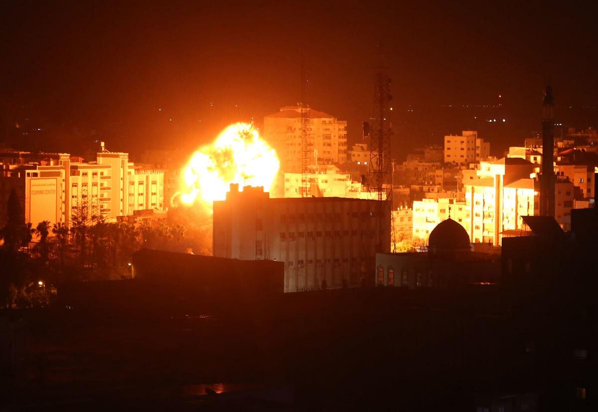 File photo of attack on Gaza City. Credit: AFP. 