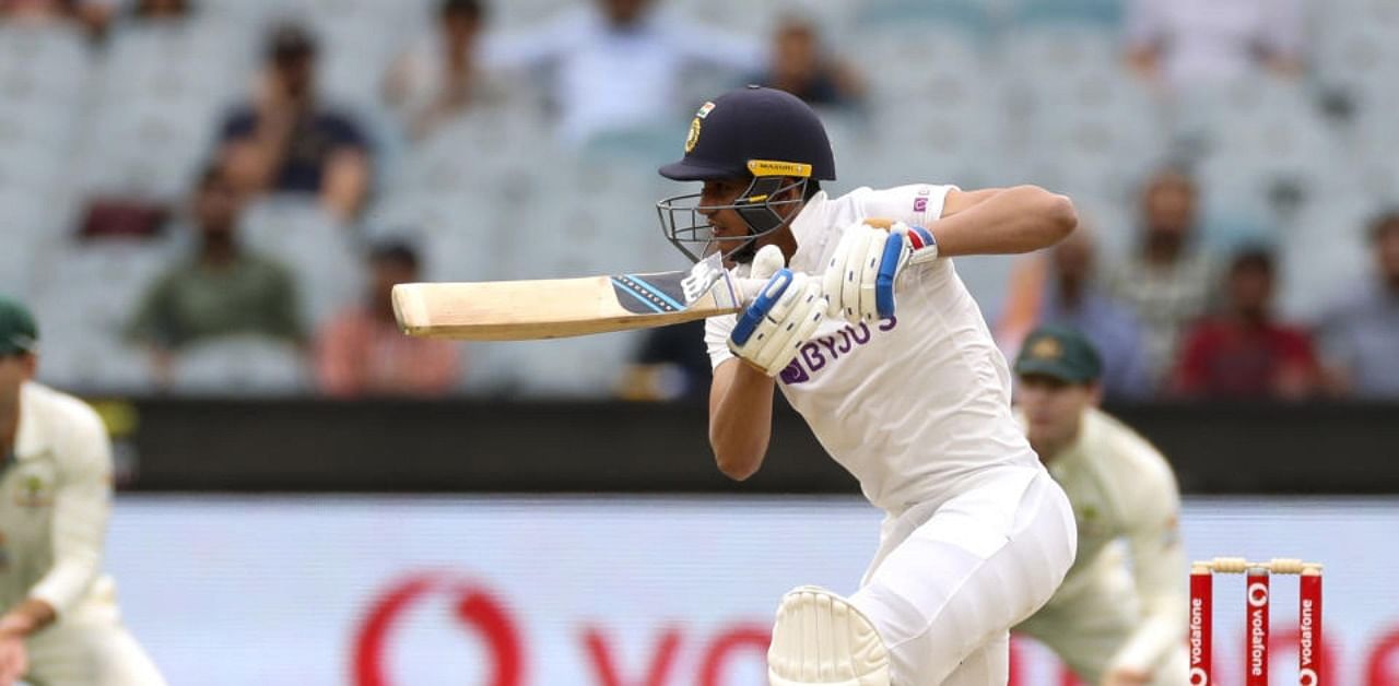 Shubman Gill bats during play on day two of the second cricket test between India and Australia at the Melbourne Cricket Ground, Melbourne. Credit: AP/PTI.