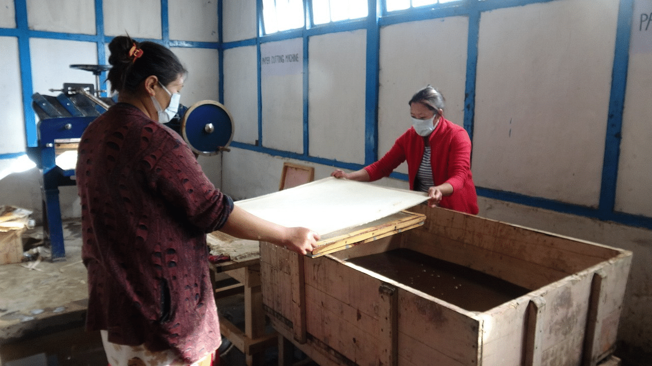 Handmade paper unit at Tawang, Arunachal Pradesh. Credit: Khadi and Village Industries Commission