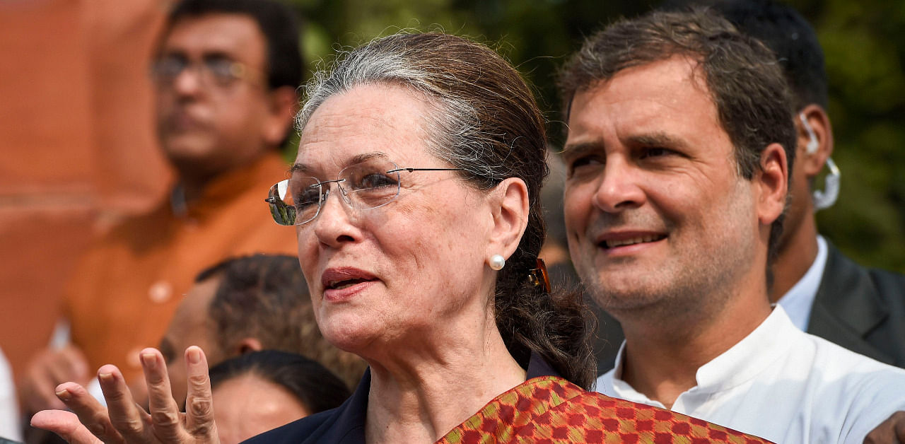 Former Congress chief Rahul Gandhi and interim Congress president Sonia Gandhi. Credit: PTI File Photo