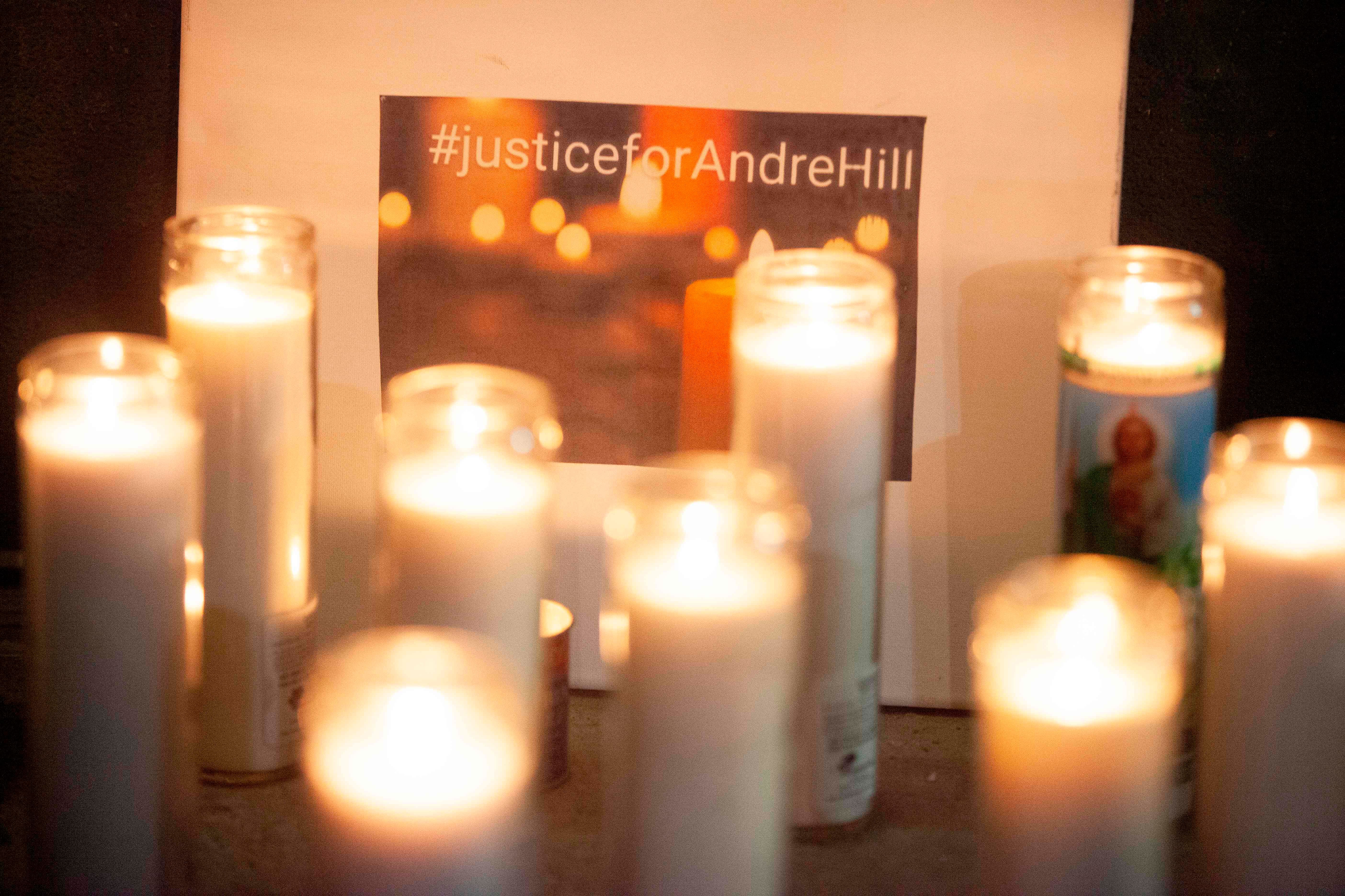 Candles are lit during a vigil to honour Andre Hill's memory outside the Brentnell Community Recreation Center in Columbus, Ohio. Credit: Reuters Photo