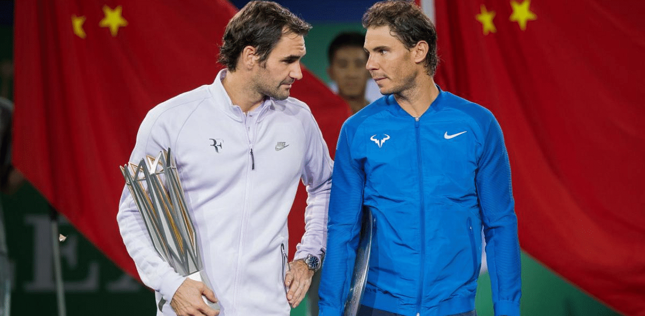 Roger Federer of Switzerland and Rafael Nadal. Credit: AFP File Photo