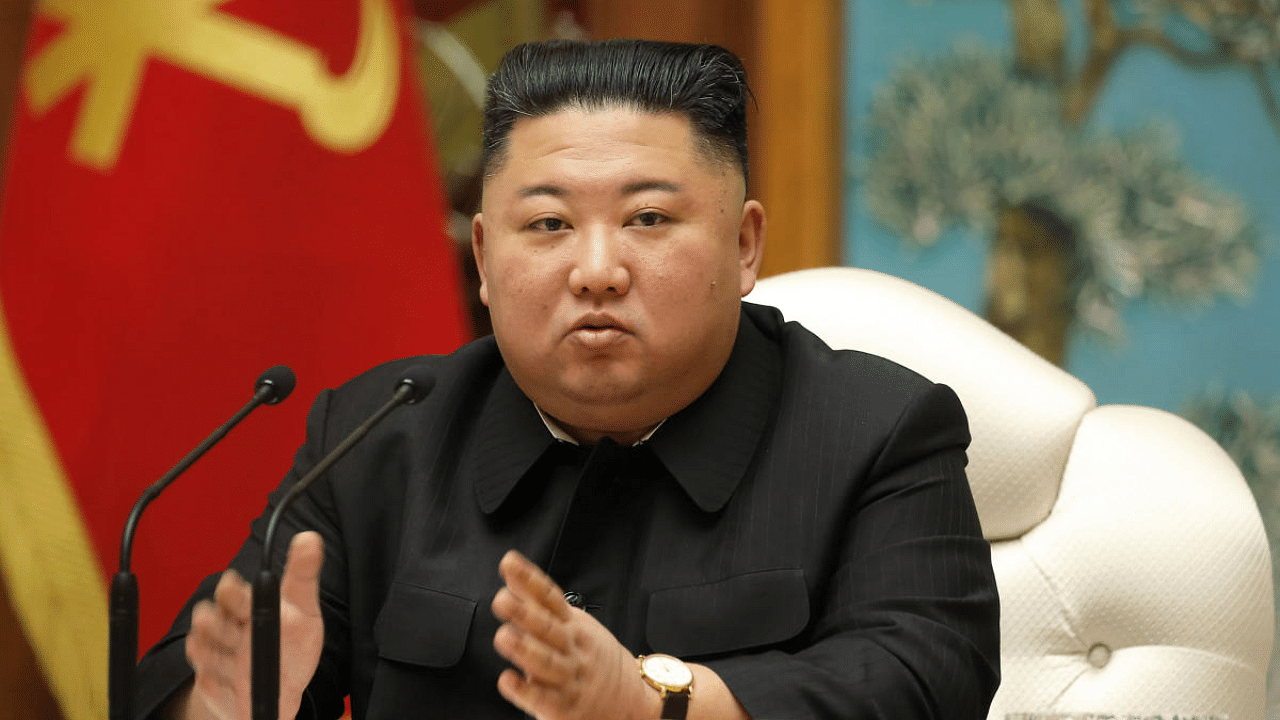 North Korean leader Kim Jong Un attends the 22nd meeting of the Political Bureau of the 7th Central Committee of the Workers' Party of Korea (WPK) at the office building of the Party Central Committee in Pyongyang. Credit: AFP