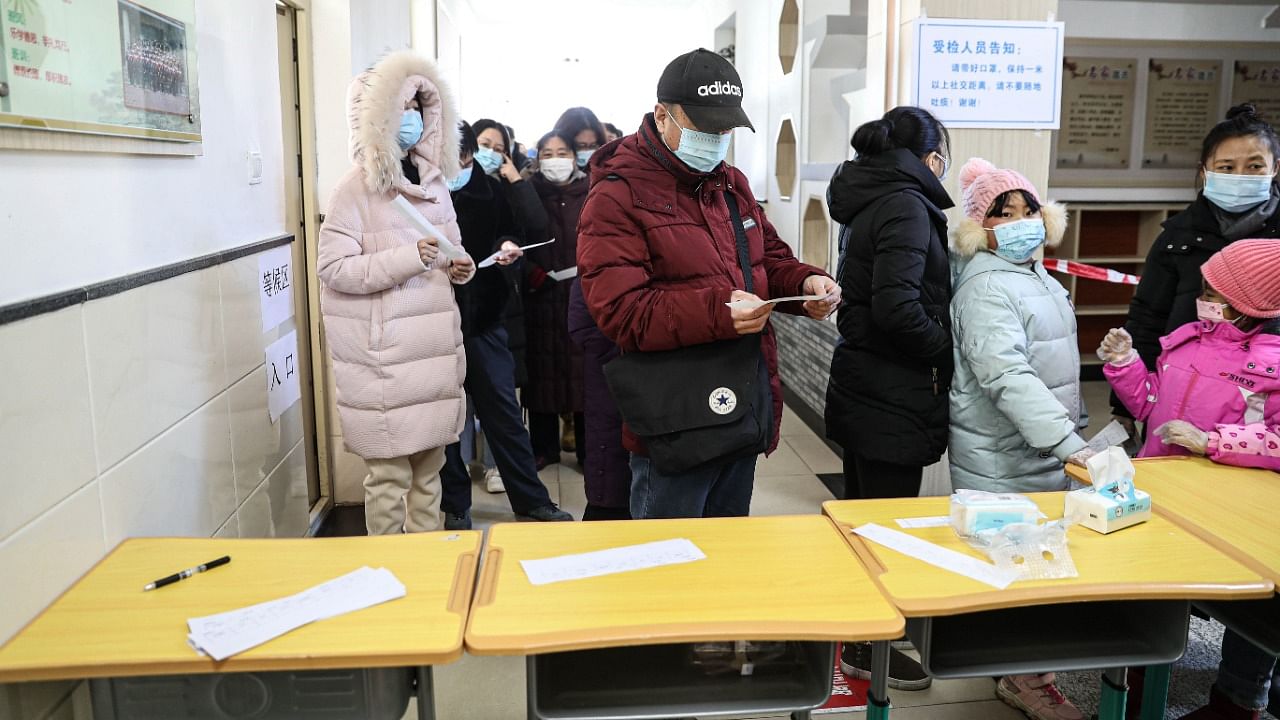 Residents line up to be tested for Covid-19 in China. Credit: AFP Photo