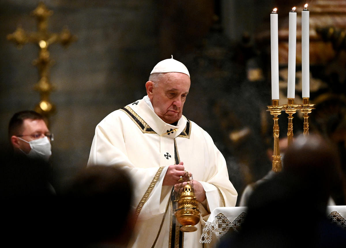 Pope Francis  in St. Peter's Basilica. Credit: Reuters File Photo