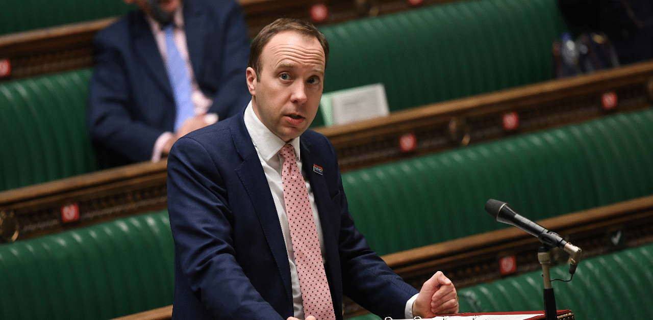 Britain's Health Secretary Matt Hancock. Credit: Reuters Photo