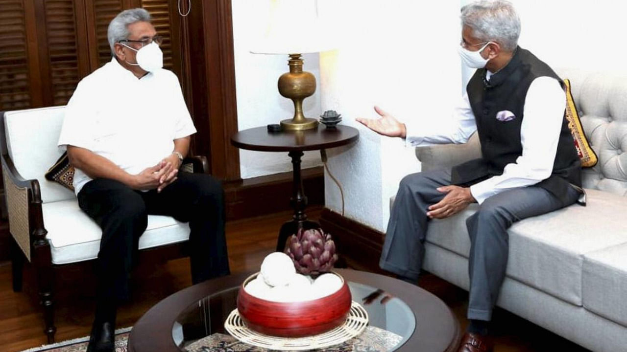 External Affairs Minister S Jaishankar meets Sri Lankan President Gotabaya Rajapaksa in Colombo. Credit: PTI/Twitter/@DrSJaishankar.
