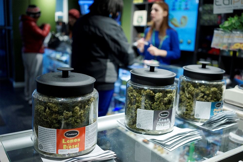 Customers shop for "Green Friday" deals at the Grass Station marijuana shop on Black Friday in Denver. Credit: Reuters Photo