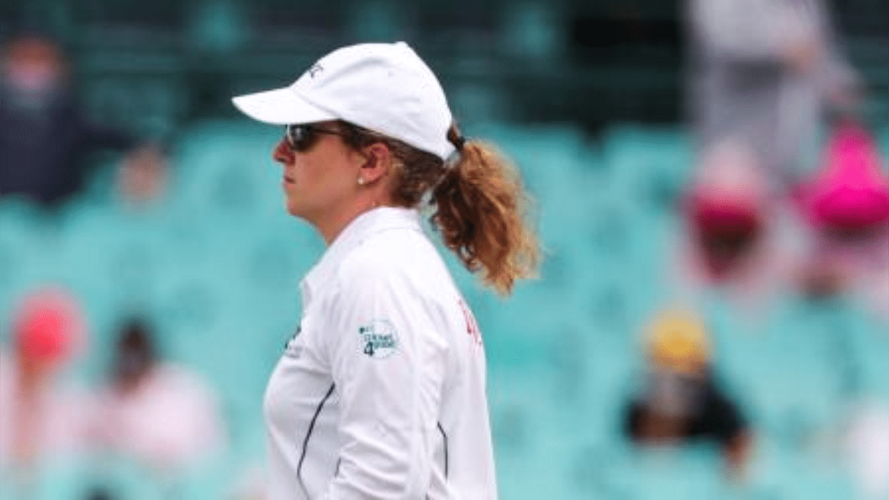 Third Border-Gavaskar Trophy Test's fourth umpire Claire Polosak. Credit: AFP Photo 