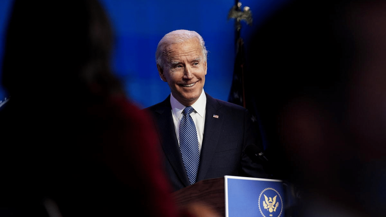 US President-elect Joe Biden arrives to announce his Justice Department nominees at his transition headquarters in Wilmington, Delaware, US. Credit: Reuters Photo