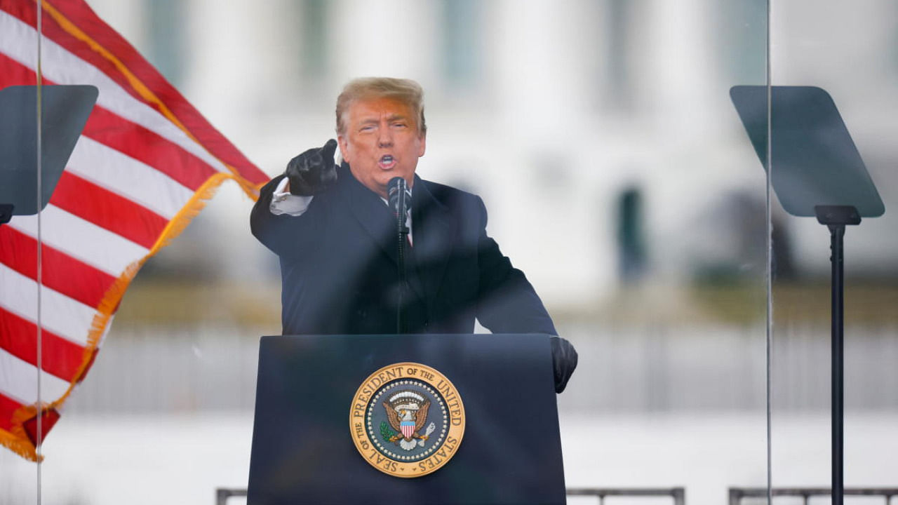 US President Donald Trump holds a rally to contest the certification of the 2020 US presidential election results by the US Congress in Washington. Credit: Reuters.