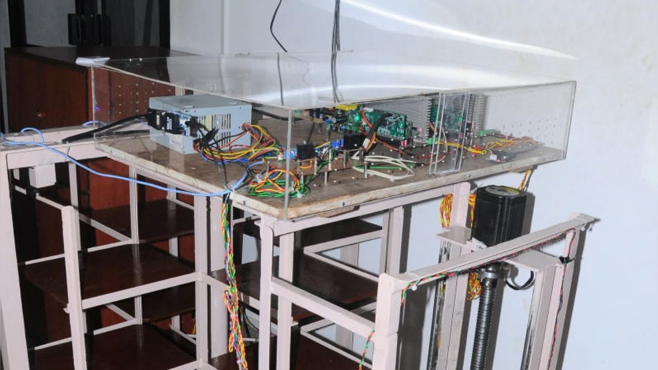 An ARFID- based automated shoe racking system. Credit: DH Photo