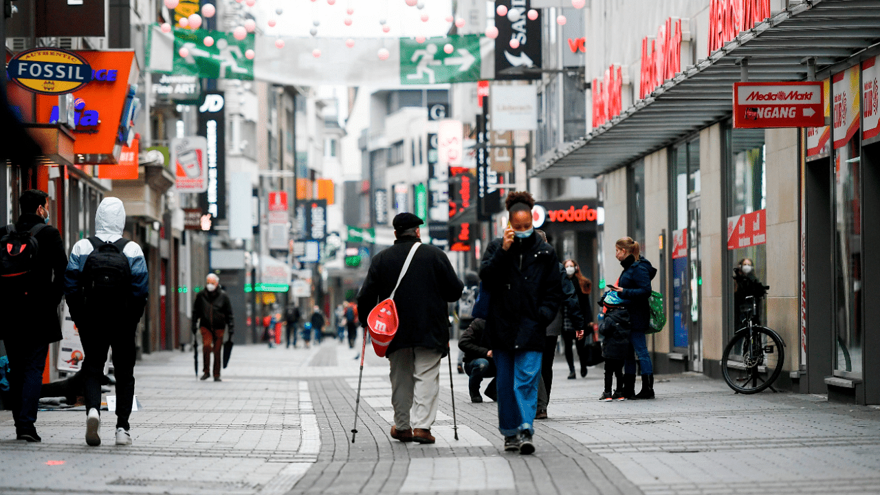 People walk through a pedestrian area in Cologne, western Germany on January 4, 2021 amid the ongoing novel coronavirus pandemic. Credit: AFP Photo