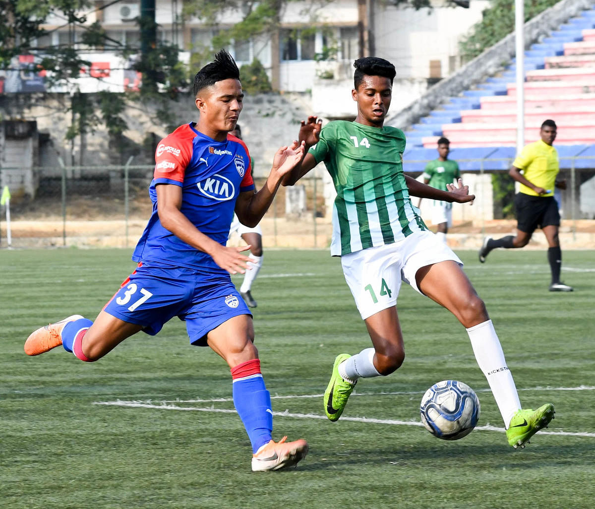 Kickstart FC take on Young Challengers in the opening clash of Super Division. DH FILE PHOTO
