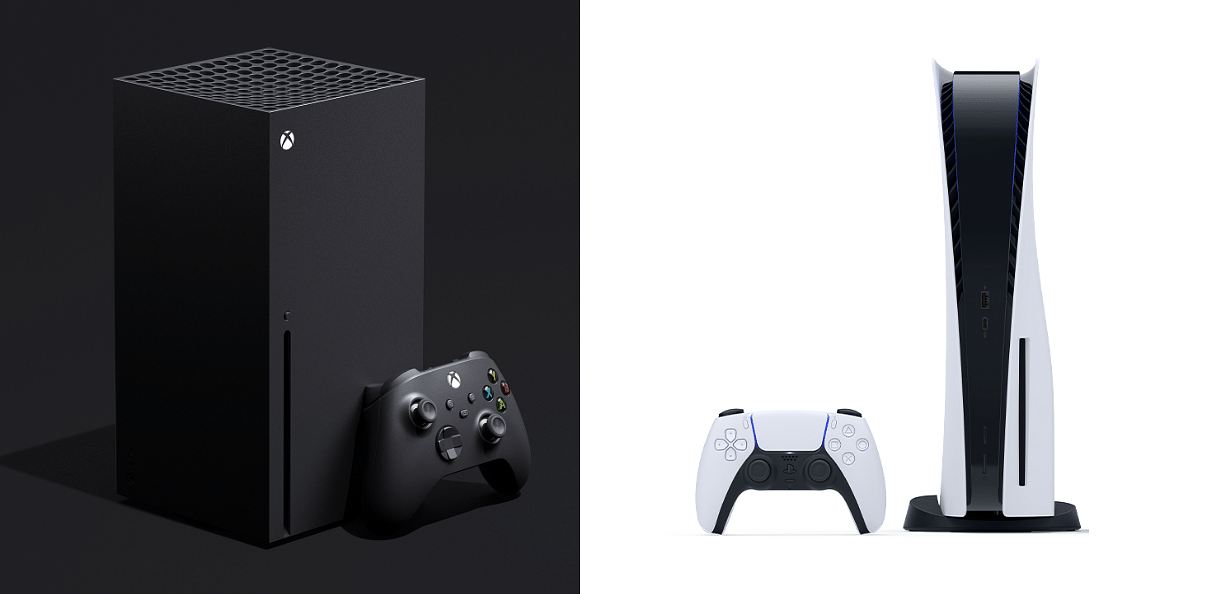 Xbox Series X (left, and PlayStation 5. Credit: Official website of Xbox and PlayStation.