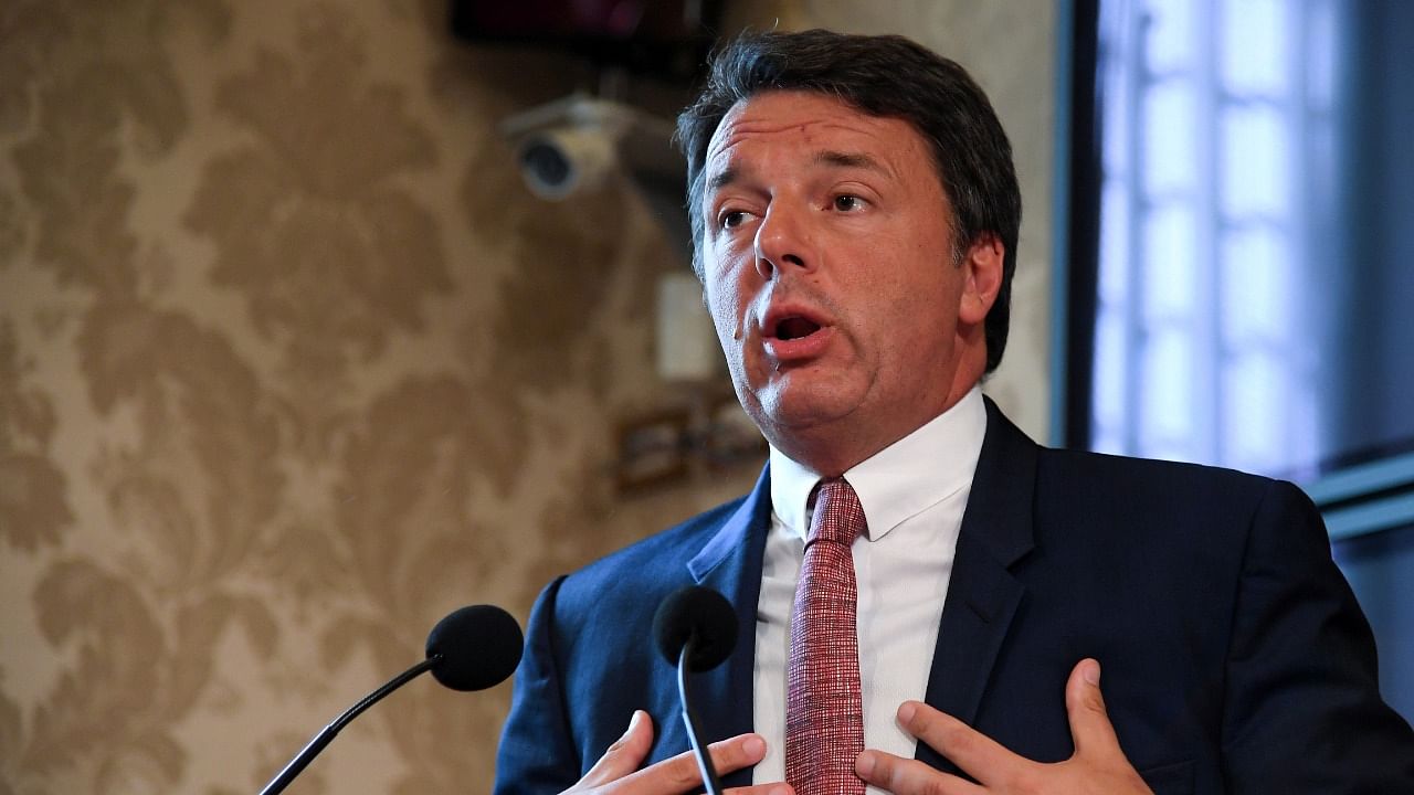 Former Italian Prime Minister Matteo Renzi speaks at a news conference regarding his proposal for a transitional Italian government in Rome. Credit: Reuters Photo