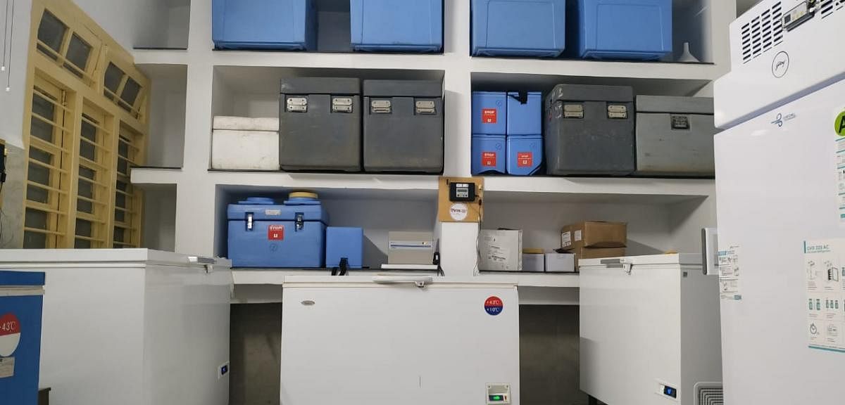 The vaccine storage unit in Madikeri.