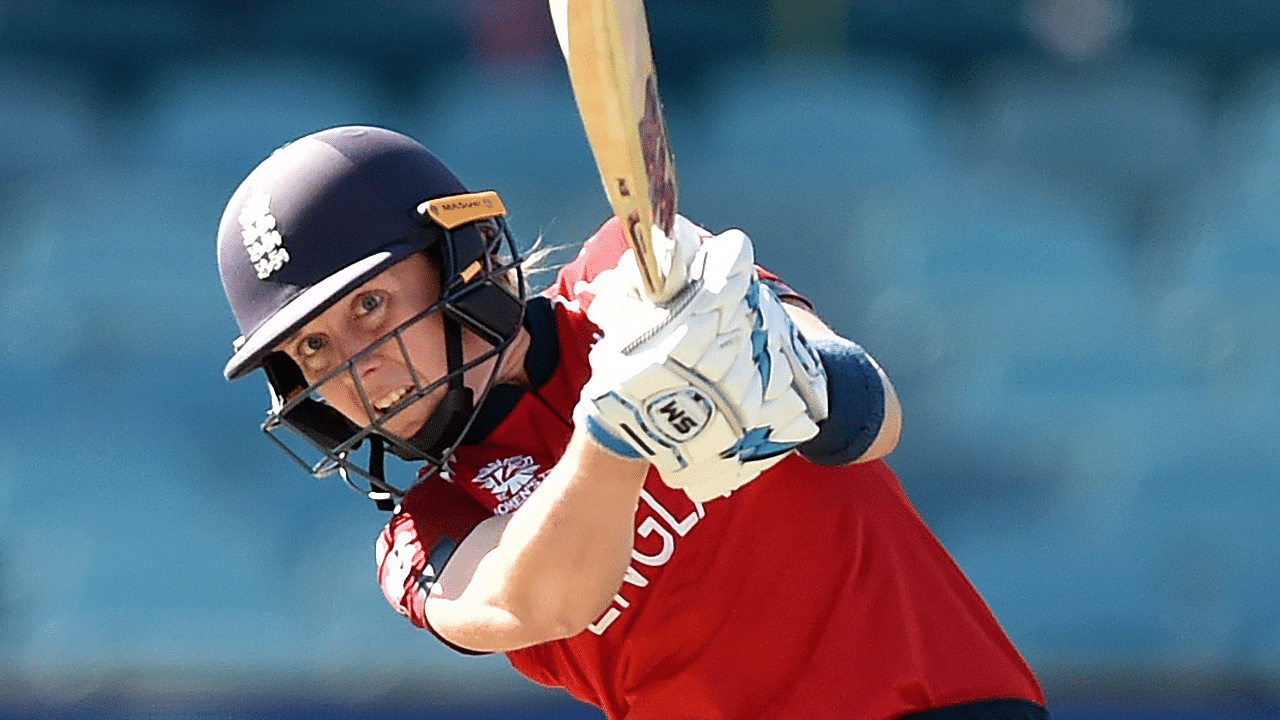 England's Heather Knight plays a shot during the Twenty20 women's World Cup cricket match between England and Thailand. Credit: AFP File Photo