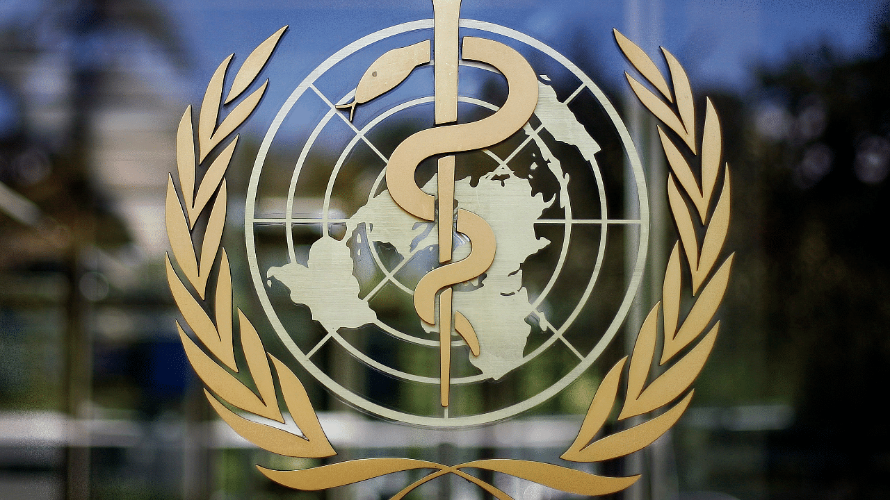 The logo of the World Health Organization is seen at the WHO headquarters in Geneva, Switzerland. Credit: AP/PTI Photo