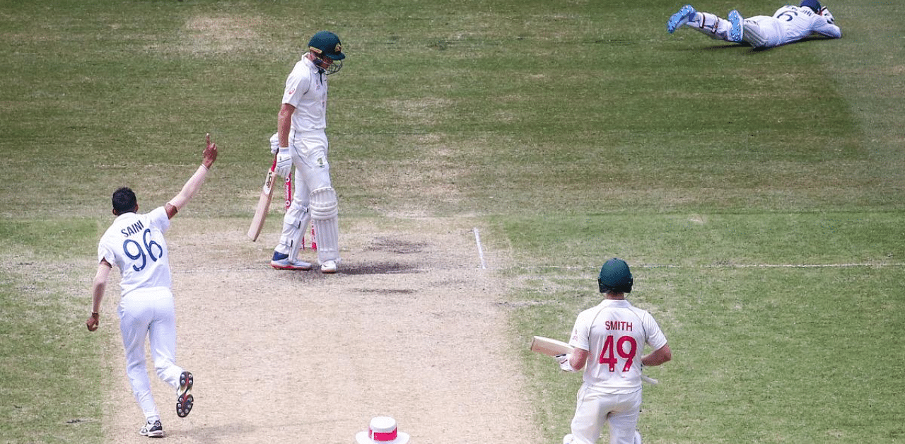 Saini has walked off having bowled only 36.5 overs in one game and one session to be precise. Credit: AFP Photo