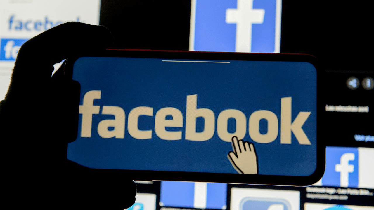 The Facebook logo displayed on a phone. Credit: Reuters File Photo