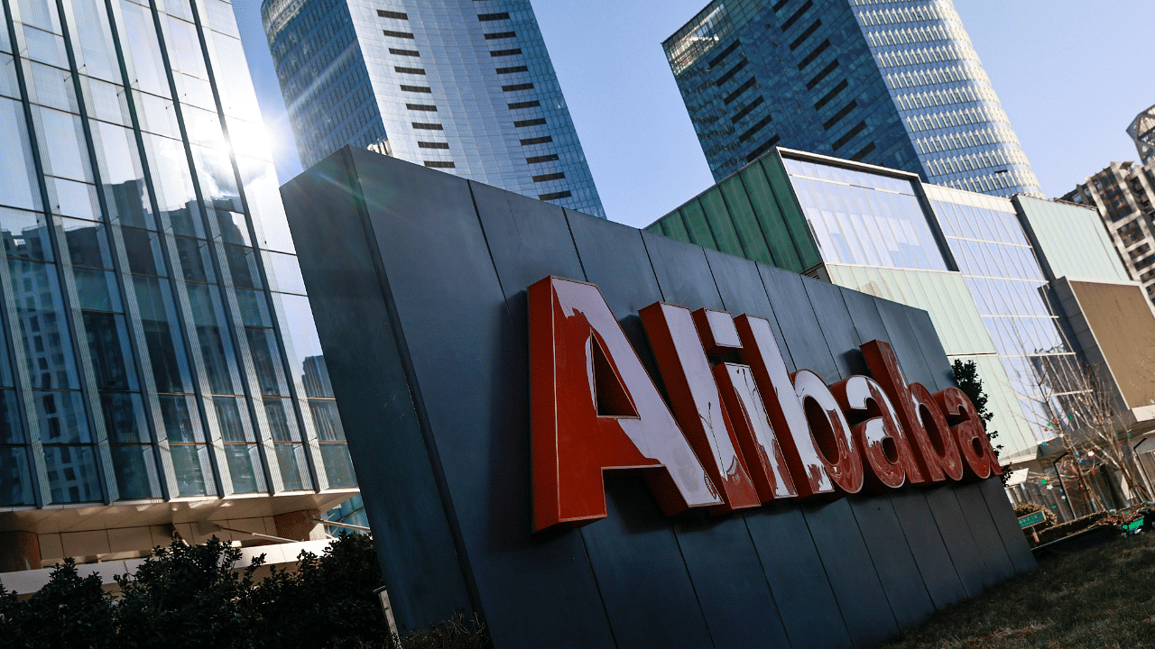 the logo of Alibaba Group is seen at its office in Beijing, China. Credit: Reuters File Photo
