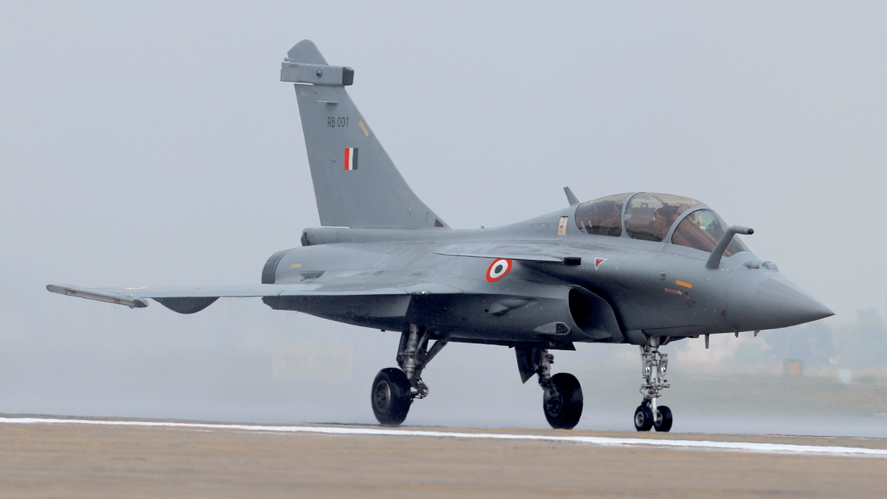 Rafale fighter jet taxis on the tarmac during its induction ceremony at an air force station in Ambala, India. Credit: Reuters File Photo