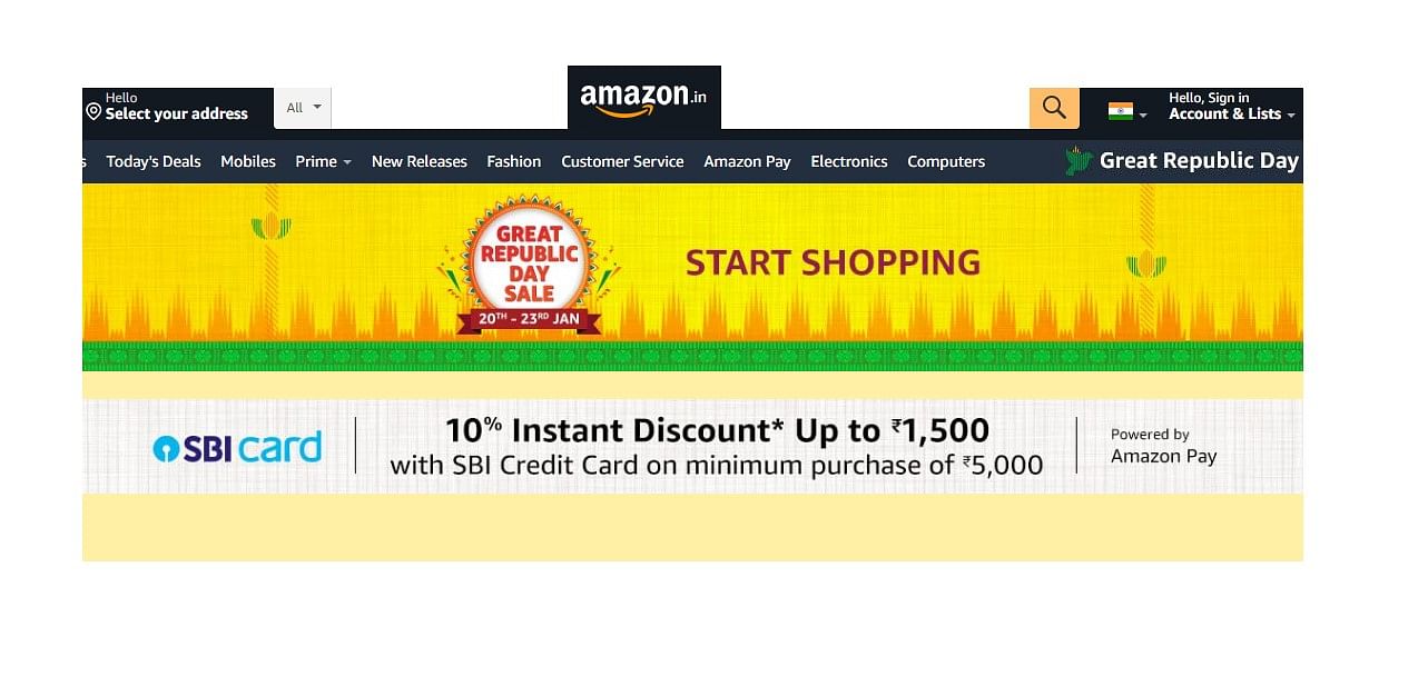 Amazon Republic Day sale 2021 goes live in India. Credit: Amazon India Website