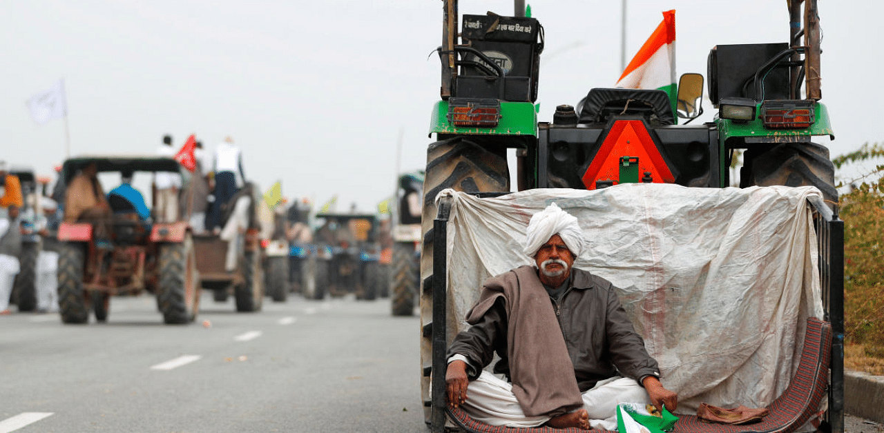 Farmers are set for a tractor rally on the Republic Day as part of their protests against the Centre's new farm laws. Credit: Reuters Photo