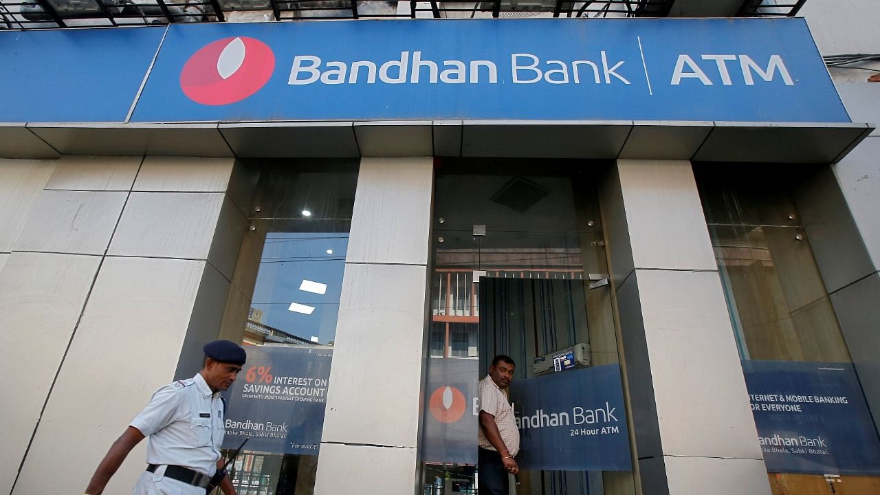 A man leaves an ATM facility of Bandhan Bank in Kolkata. Credit: Reuters Photo