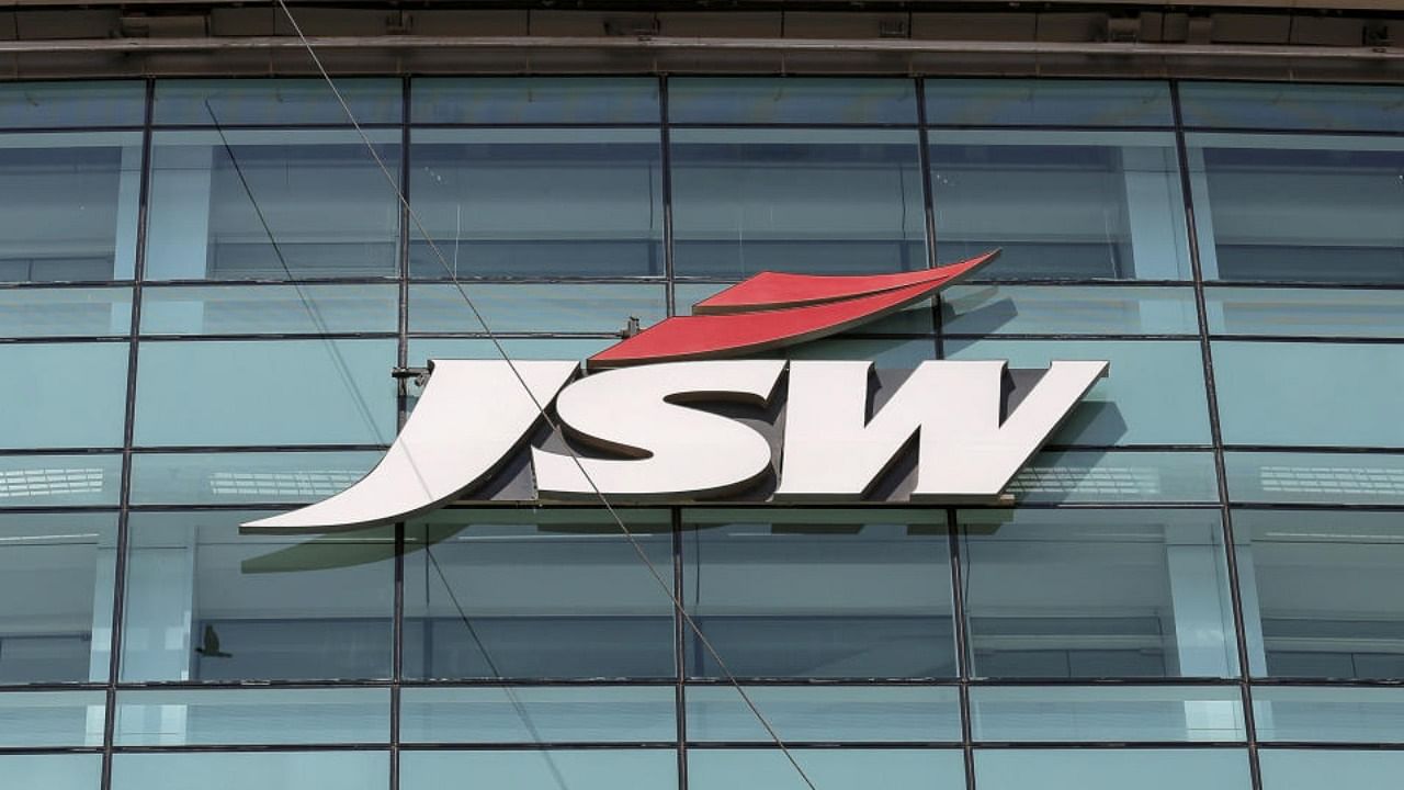 The logo of JSW is seen on the company's headquarters in Mumbai. Credit: Reuters Photo