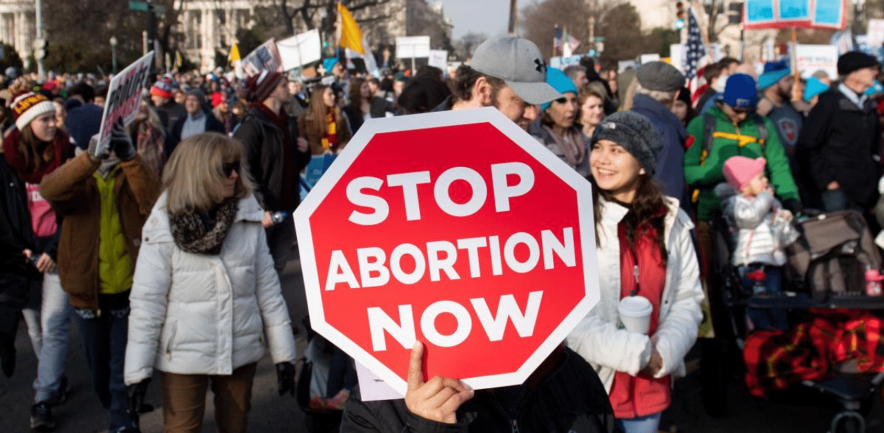 Anti-abortion activists participate in the "March for Life." Credit: AFP Photo