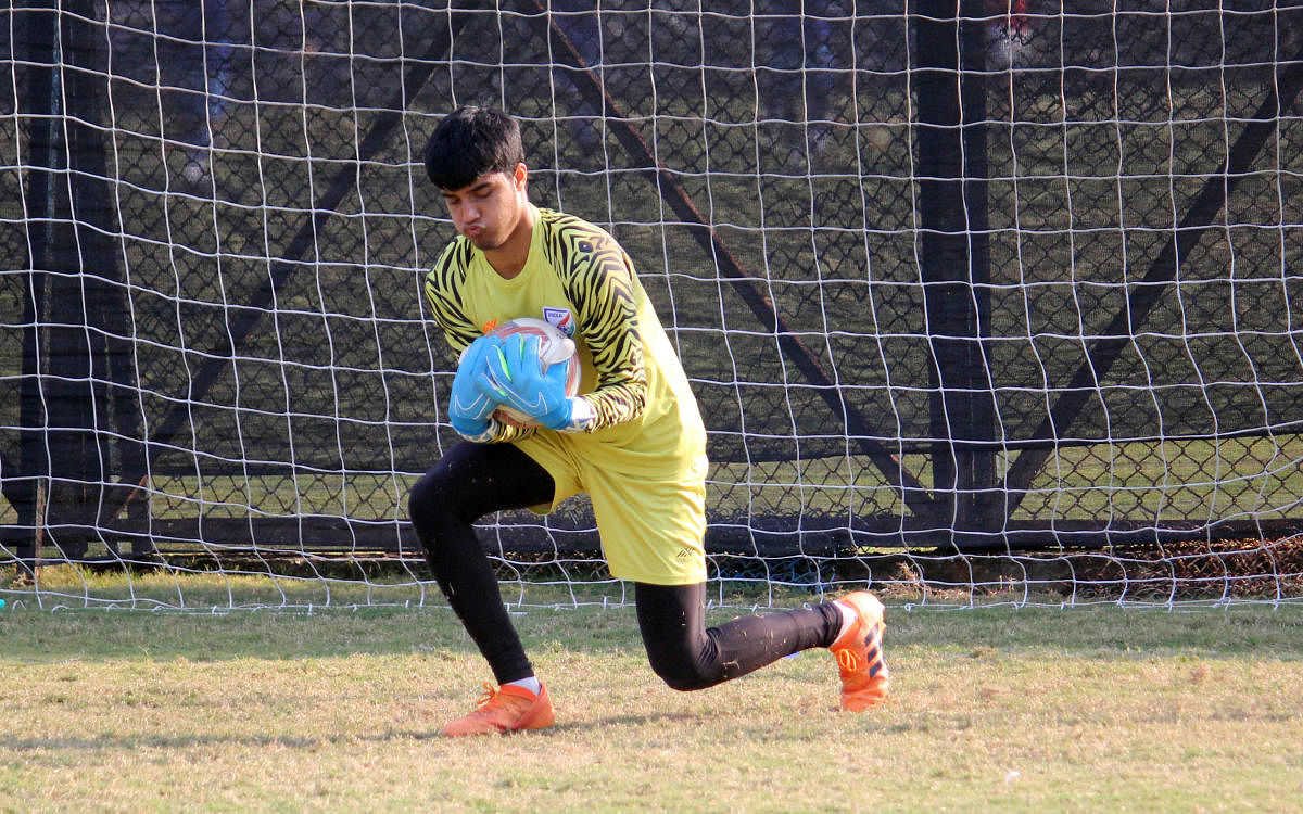 Goalkeeper Ahan Prakash (in picture) and midfielder Shreyas Ketkar are two among the four boys from Bengaluru playing for the Indian Arrows, AIFF’s development team, in the I-League.