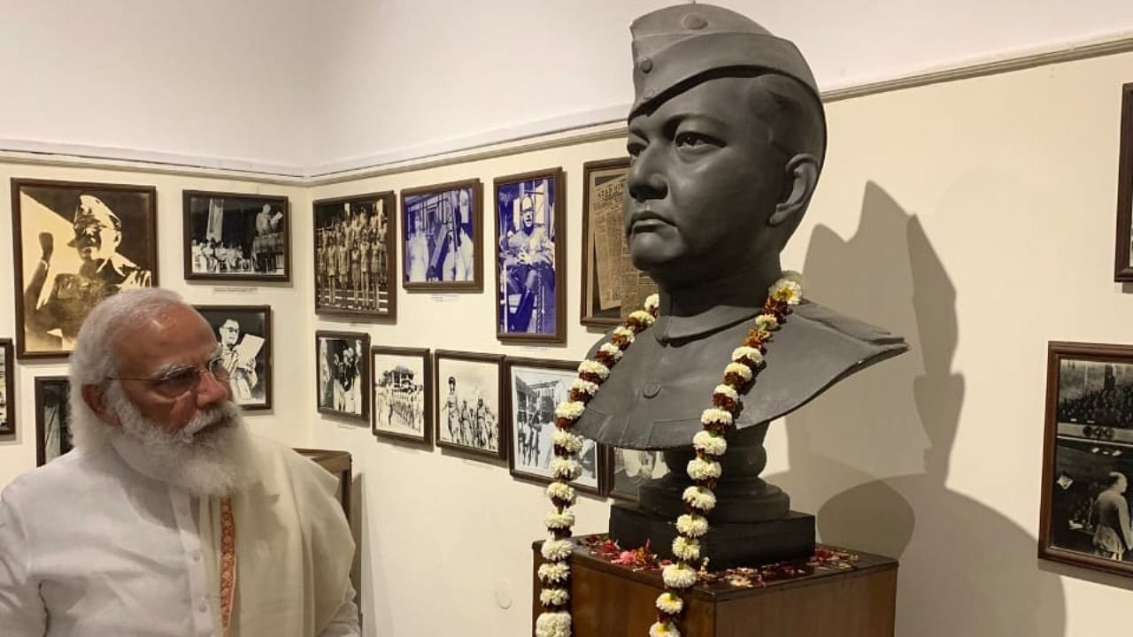 Prime Minister Narendra Modi visited the ancestral house of Netaji Subhas Chandra Bose in Kolkata on Saturday. Credit: Official Twitter handle of PMO India.