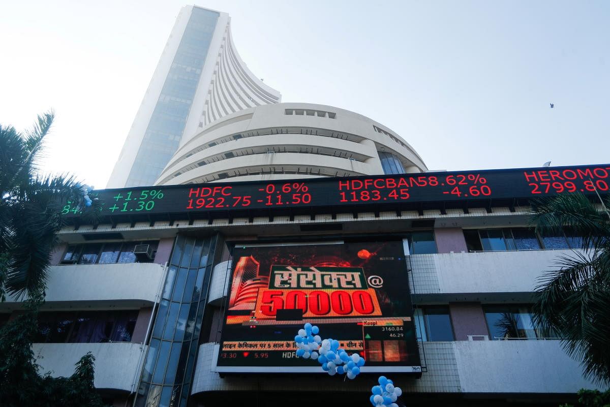 A general view of the Bombay Stock Exchange (BSE), after Sensex surpassed the 50,000 level for the first time, in Mumbai, India, January 21, 2021. Credit: REUTERS