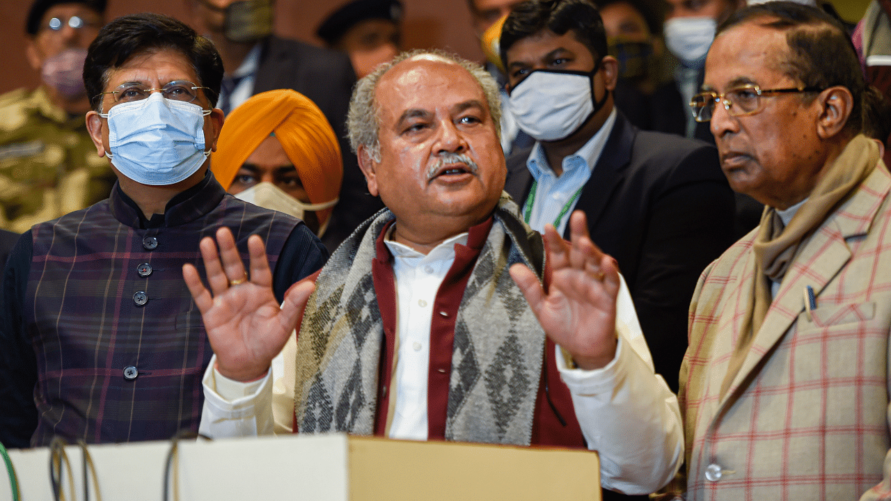 Union Minister for Agriculture and Farmers' Welfare Narendra Singh Tomar. Credit: PTI Photo