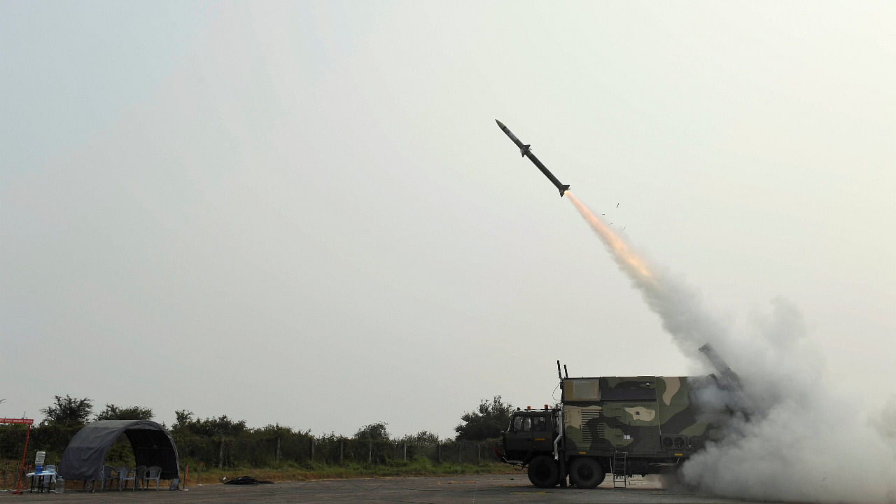 Akash missille testing. Credit: PTI Photo