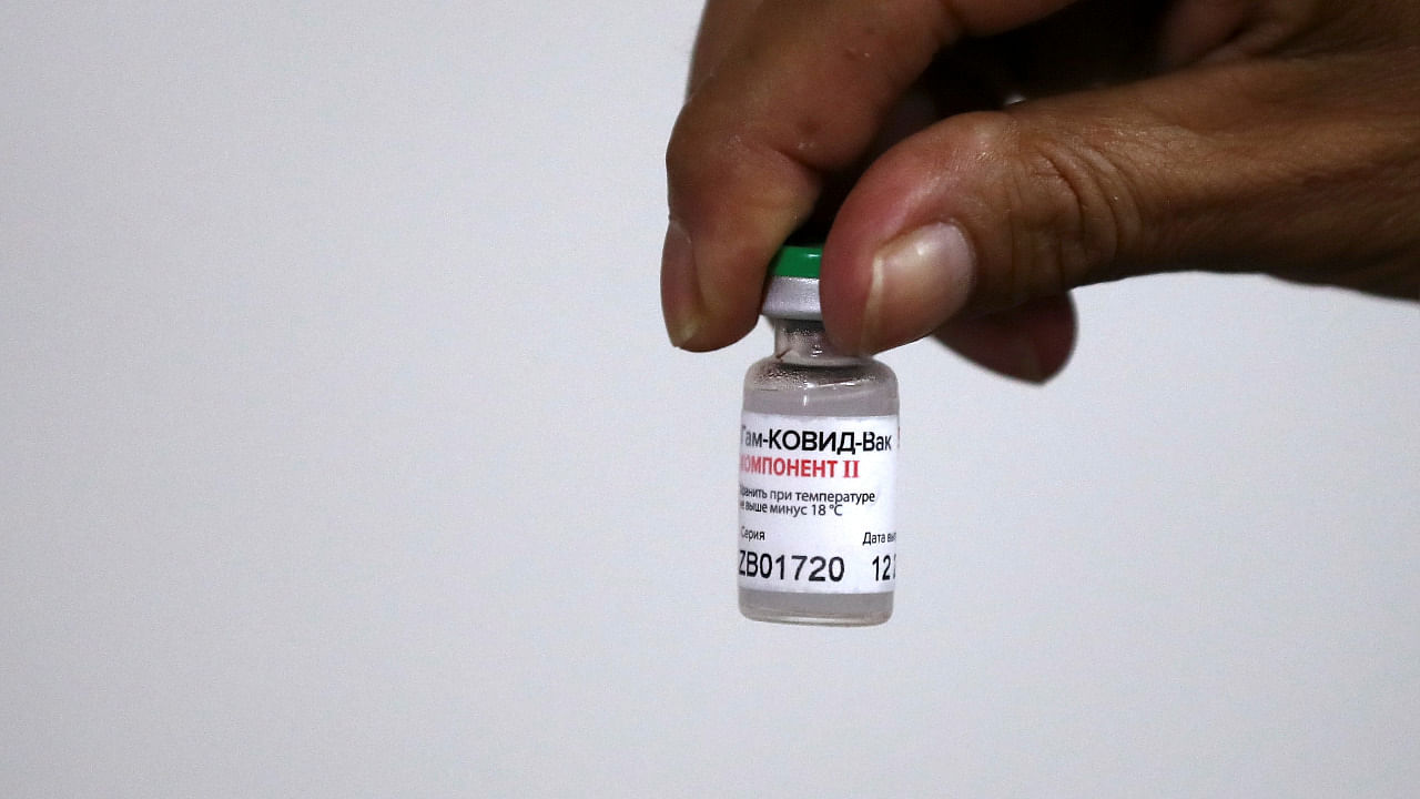 Vial of Covid-19 vaccine, Sputnik V. Credit: Reuters File Photo