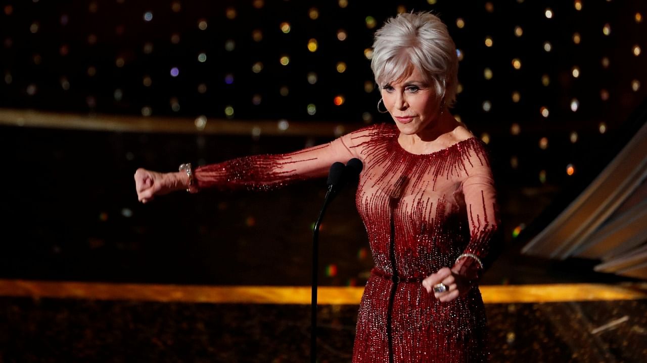Jane Fonda says goodnight after presenting the Best Picture award at the 92nd Academy Awards in Hollywood, Los Angeles. Credit: Reuters Photo