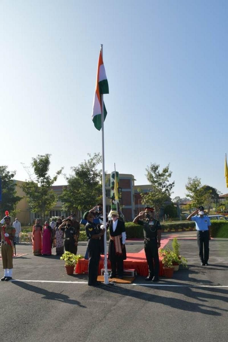 College of Forestry, Ponnampet, former director Bovveriyanda C Uttaiah hoisted the National Flag at Sainik School, Koodige, on the occasion of Republic Day.