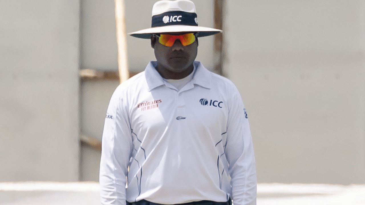 Indian umpire Nitin Menon. Credit: AFP Photo