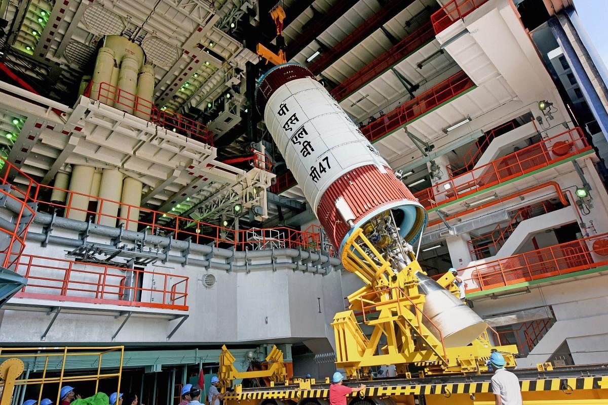 In this undated handout photo, a view of earth imaging and mapping satellite Cartosat-3 at the Assembly Complex which was scheduled for launch on Nov. 25, 2019 at Sriharikota near Chennai. Credit: Representative image/Credit: PTI File Photo