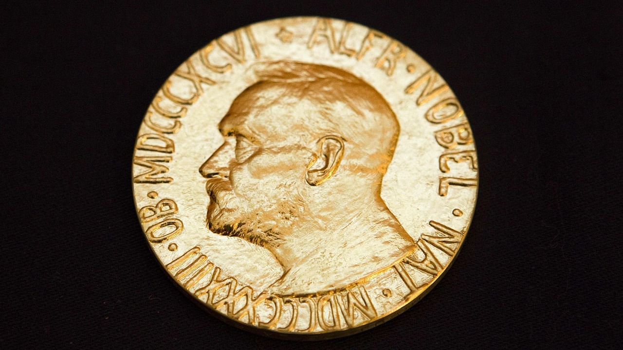 The medal given to Nobel Peace Prize winners. Credit: AFP File Photo